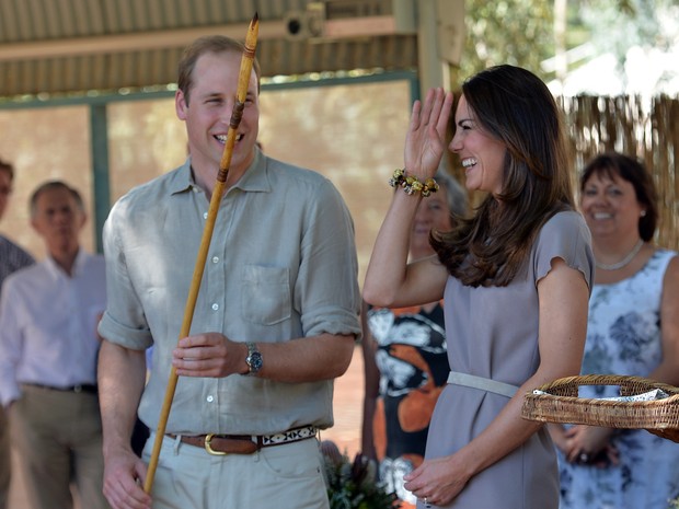 Príncipe William e Kate Middleton em Yulara, na Austrália (Foto: Saeed Khan/ AFP)