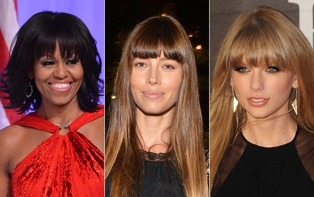 EGO Beleza - Franjas - Michelle Obama, Jessica Biel e Taylor Swift (Foto: AFP / Getty Images / Getty Images)