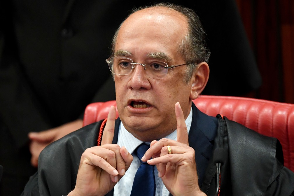 Gilmar Mendes durante julgamento da chapa Dilma-Temer no TSE (Foto: Evaristo Sa /AFP)