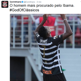 Corinthians provoca no Twitter - Jô (Foto: Reprodução de Twitter)