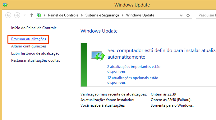 Busque por atualizações do Windows (Foto: Reprodução/Paulo Alves)