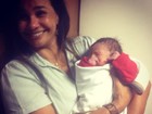 Solange Couto comemora o nascimento do primeiro neto