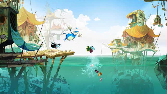 Visual colorido, colaborativo de quatro jogadores e fases com mapas muito criativos são pontos fortes de Rayman Origins (Foto: Divulgação/Ubisoft)