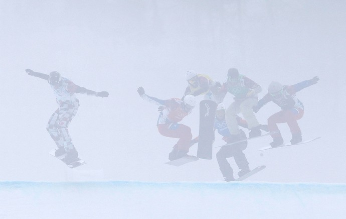 neve prova snowboard cross em Sochi (Foto: Reuters)