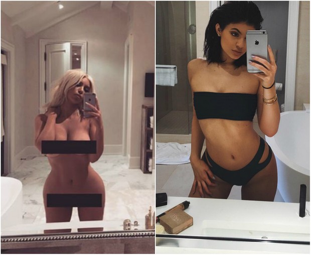 Kim Kardashian e Kylie Jenner (Foto: Reprodução/Instagram)