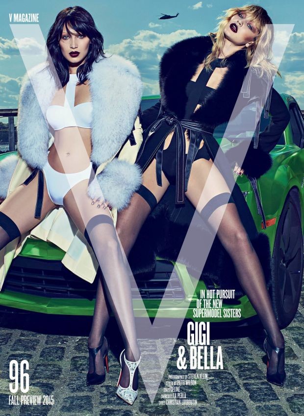 Bella e Gigi Hadid na capa da V Magazine (Foto: Reprodução / V Magazine)