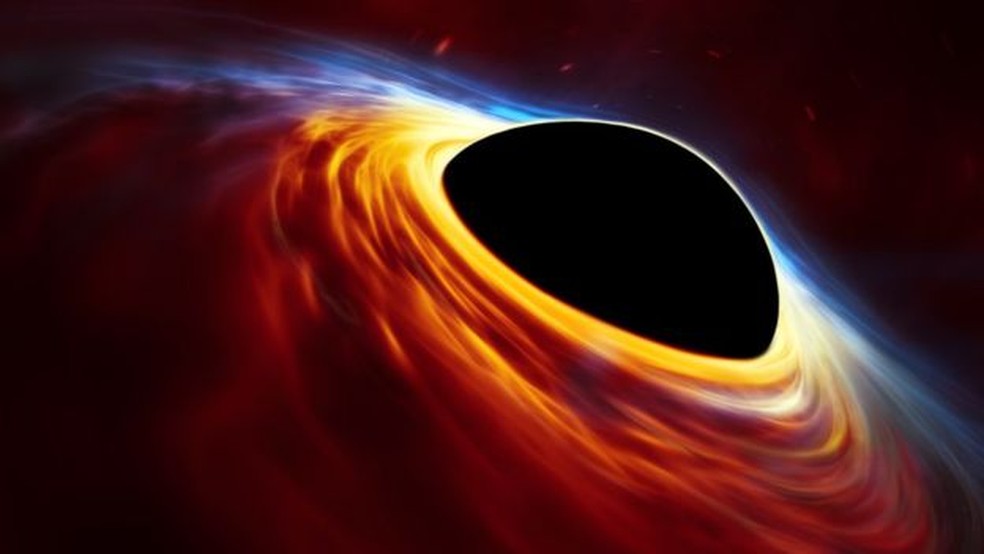 Nessa representação, buraco negro é cercado pelos destroços da estrela (Foto: ESA/Hubble, ESO, M. Kornmesser)