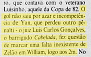 Jornal do Brasil Árbitro Luis Carlos Gonçalves, o Cabelada (Foto: Reprodução)