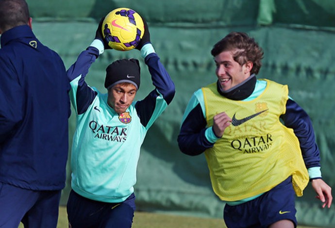 neymar barcelona treino (Foto: Reprodução )