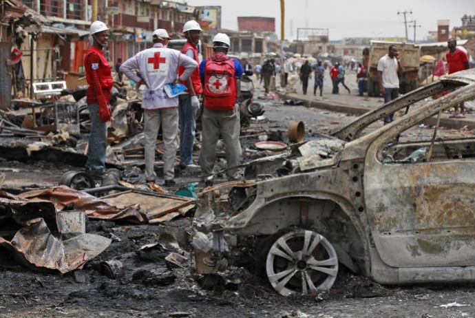 Red Cross team in place of attack of Boko Haram in Nigeria, in May this year (Photo: AP)