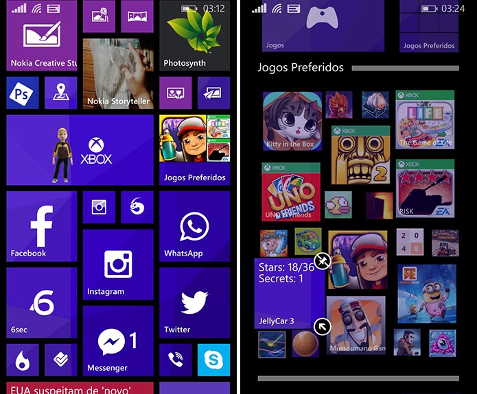 Lumia 930 ganhará suporte a pastas dinâmicas a partir da atualização Lumia Denim (Foto: Reprodução/Elson de Souza)