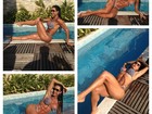 De biquíni, Gracyanne Barbosa faz poses à beira da piscina
