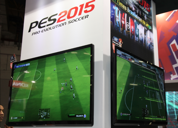 Versão de PES 2015 na BGS 2014 tem times nacionais com jogadores genéricos (Foto: Diego Borges / TechTudo) Versão de PES 2015 na BGS 2014 tem times nacionais com jogadores genéricos (Foto: Diego Borges / TechTudo)