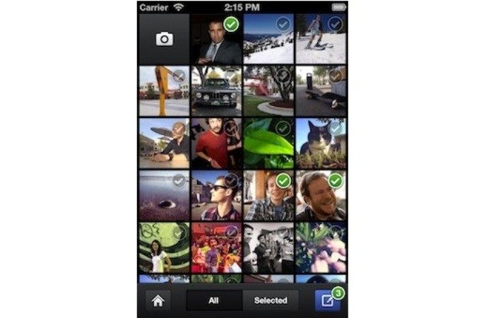  O app Facebook Camera permite a publicação de mais de uma foto de uma vez (Foto: Divulgação)