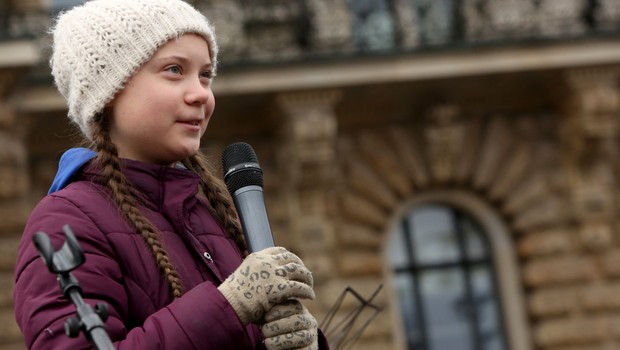Ativista Greta Thunberg liderou uma greve estudantil para exigir medidas contra as mudanças climáticas na Europa (Foto: Adam Berry/Getty Images)