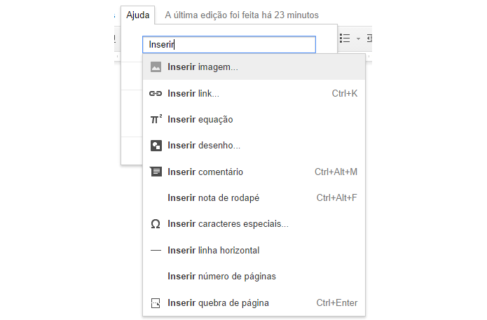 Novo sistema de busca permite localizar comandos no menu de ajuda (foto: Reprodução/Google Drive)