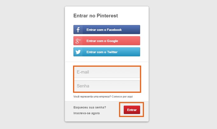 Acesse sua conta do Pinterest (Foto: Reprodução/Barbara Mannara)