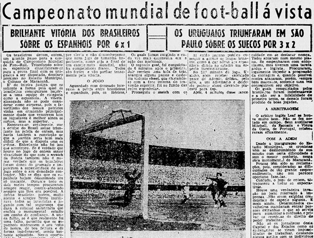 jornal do Brasil 1950 Brasil vitória arquivo (Foto: Reprodução)