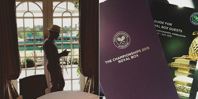 Hamilton usa roupa inadequada em Wimbledon (Foto: Reprodução / Instagram)