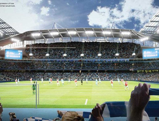 Projeto de expansão do estádio do Manchester City (Foto: Reprodução / Site oficial do Manchester City)