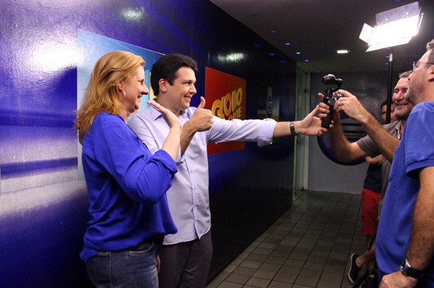 Profissionais da TV Clube gravam vt de fim de ano (Foto: Katylenin França/TV Club)