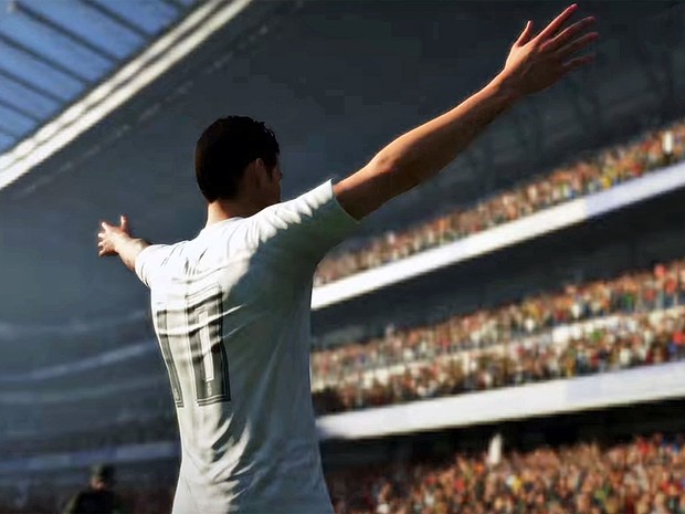 Vídeo de &#39;Fifa 17&#39; mostra o jogador James Rodríguez, do Real Madrid, entrando em campo (Foto: Reprodução/YouTube/EA SPORTS FIFA)