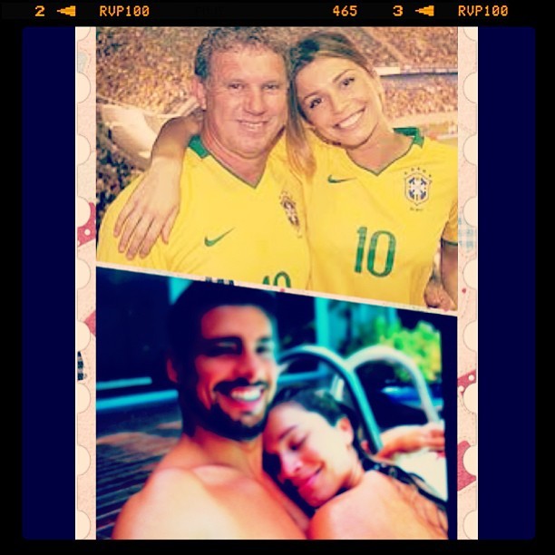 Grazi postou a montagem com o pai, Gilmar, e com o marido, Cauã (Foto: instagram/ reprodução) Grazi postou a montagem com o pai, Gilmar, e com o marido, Cauã (Foto: instagram/ reprodução)