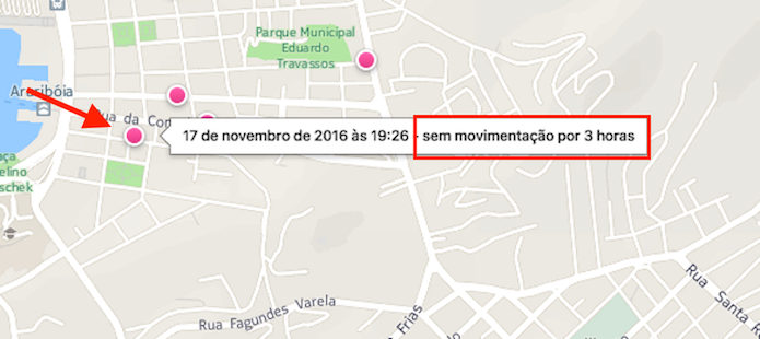 Facebook apresenta o último registro de um celular perdido (Foto: Reprodução: Marvin Costa)