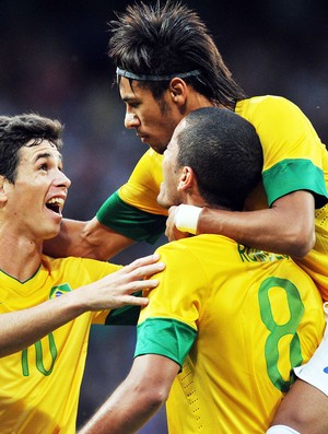 comemoração Brasil, Coreia do Sul x Brasil (Foto: Agência AFP)