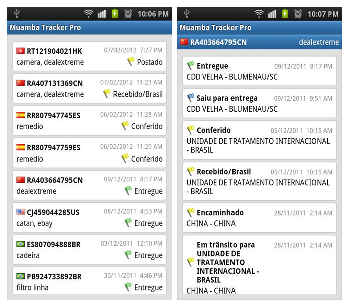 O Muamba Tracker rastreia encomendas no Android (Foto: Divulgação)