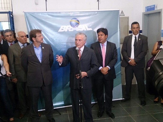 Michel Temer inaugura escola em Praia Grande, SP (Foto: Orion Pires/G1)