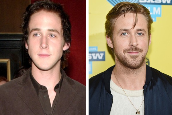 Ryan Gosling em 2002 e em 2015 (Foto: Getty Images)