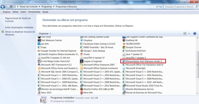 Procure por Malwarebytes Anti-Malware (Foto: Reprodução/Juliana Pixinine)