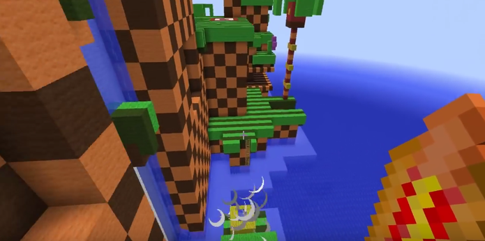 Mod de Sonic the Hedgehog para Minecraft (Foto: Reprodução / YouTube) Mod de Sonic the Hedgehog para Minecraft (Foto: Reprodução / YouTube)