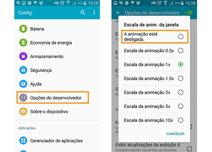 Desativando animações para deixar o Android mais rápido (Foto: Reprodução/Barbara Mannara)
