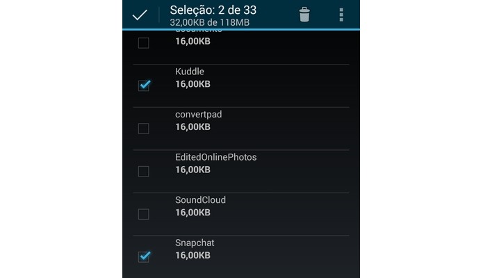 Selecione apps que não são usados e elimine seus arquivos (Foto: Reprodução/Raquel Freire)