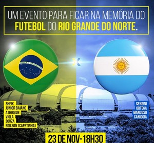 Anúncio do amistoso Brasil x Argentina (Foto: Reprodução)