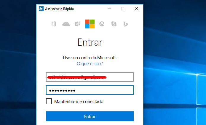 Fazendo login na conta Microsoft (Foto: Reprodução/Edivaldo Brito)