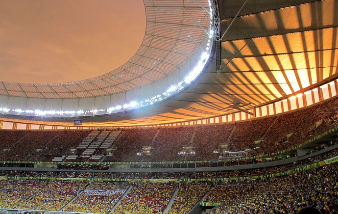 cobertura estádio Mané Garrincha goteira (Foto: Janir Junior)