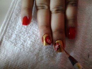 Unhas decoradas Dia dos Namorados (Foto: Janine Brasil/G1)