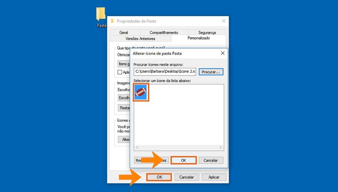 Confirme a aplicação do novo ícone na pasta pelo Windows 10 (Foto: Reprodução/Barbara Mannara) (Foto: Confirme a aplicação do novo ícone na pasta pelo Windows 10 (Foto: Reprodução/Barbara Mannara)) Confirme a aplicação do novo ícone na pasta pelo Windows 10 (Foto: Reprodução/Barbara Mannara) (Foto: Confirme a aplicação do novo ícone na pasta pelo Windows 10 (Foto: Reprodução/Barbara Mannara))