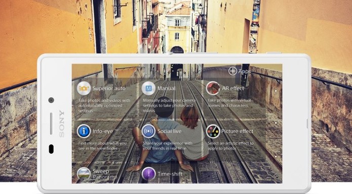 Câmera do Xperia M2 Aqua é mais básica com 8MP e selfies em VGA (Foto: Divulgação/Sony)