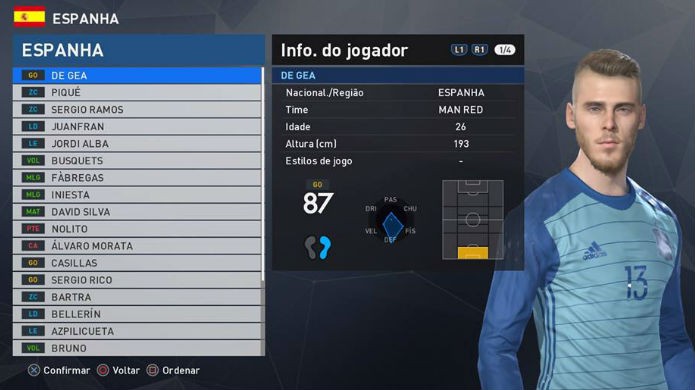 De Gea está entre os 10 melhores goleiros de PES 2017 (Foto: Reprodução/Thomas Schulze)