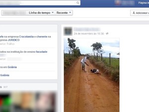 Adolescente posta em rede social foto de execução em Goiás (Foto: Reprodução/ Facebook)