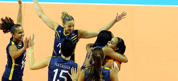 comemoração na partida de vôlei entre Campinas e Pinheiros (Foto: Felipe Christ / Vôlei Amil) comemoração na partida de vôlei entre Campinas e Pinheiros (Foto: Felipe Christ / Vôlei Amil)