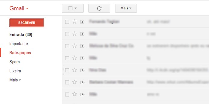 Exibição dos históricos é semelhante a de e-mails (foto: Reprodução/Gmail)