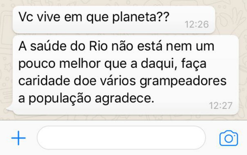 Mensagens trocadas entre doadora do Rio de Janeiro e gerente de medicina cirúrgica do Hmib do Hospital de Base, Márcia Amorim (Foto: Reprodução)