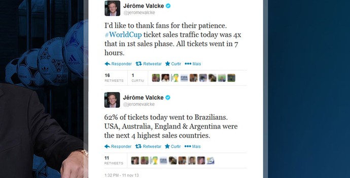Jerome Valcke ingressos Copa do Mundo twitter (Foto: Reprodução / Twitter)
