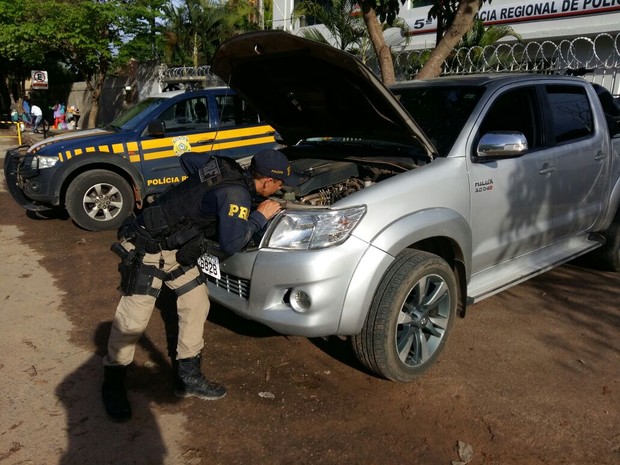 Dados do carro estavam adulterados (Foto: Polícia Rodoviária Federal/ Divulgação)