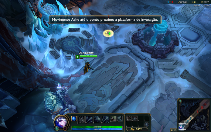 Para andar com o seu personagem em League of Legends, pressione o botão direito do mouse (Foto: Reprodução/Caio Fagundes) Para andar com o seu personagem em League of Legends, pressione o botão direito do mouse (Foto: Reprodução/Caio Fagundes)